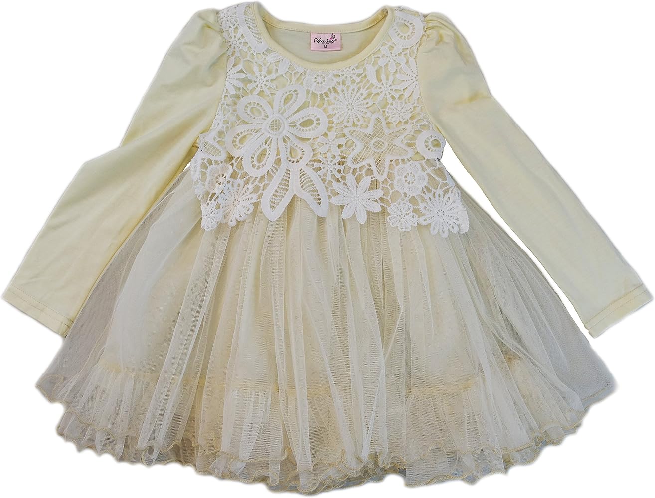 Ivory Lace Long-Sleeve A-Line Dress Girls