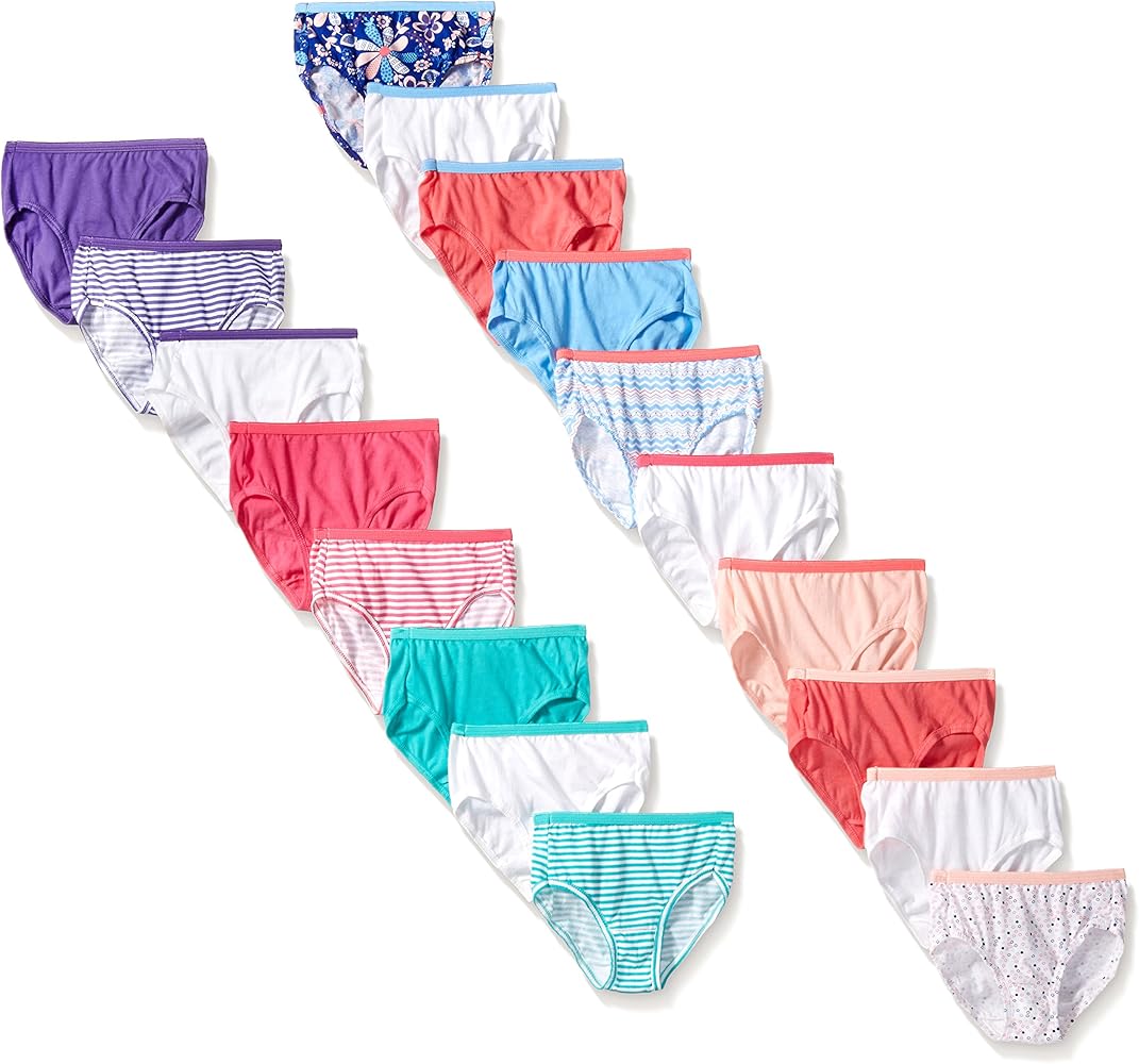 Hanes Girls 18-Pack Brief Bundle, Assorted