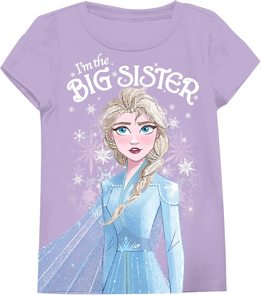 DISNEY Frozen Elsa I'm The Big Sister Kids Girls Youth T-shirt