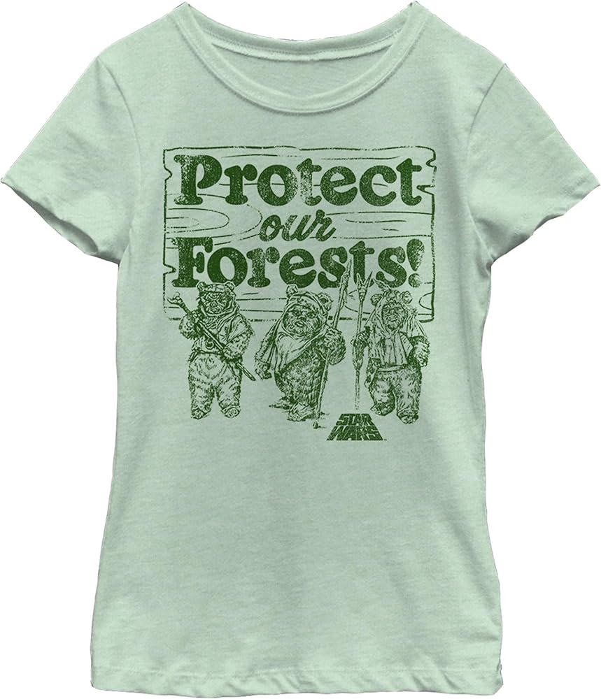 STAR WARS Girl's Ewok Protect Our Forests T-Shirt