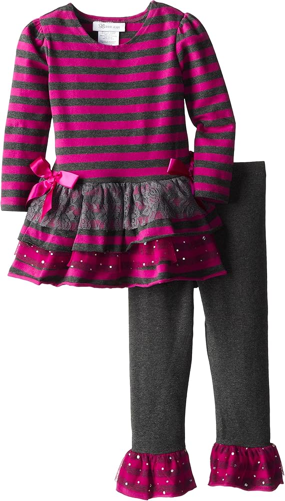 Bonnie Jean Little Girls' Stripe Knit Legging Set