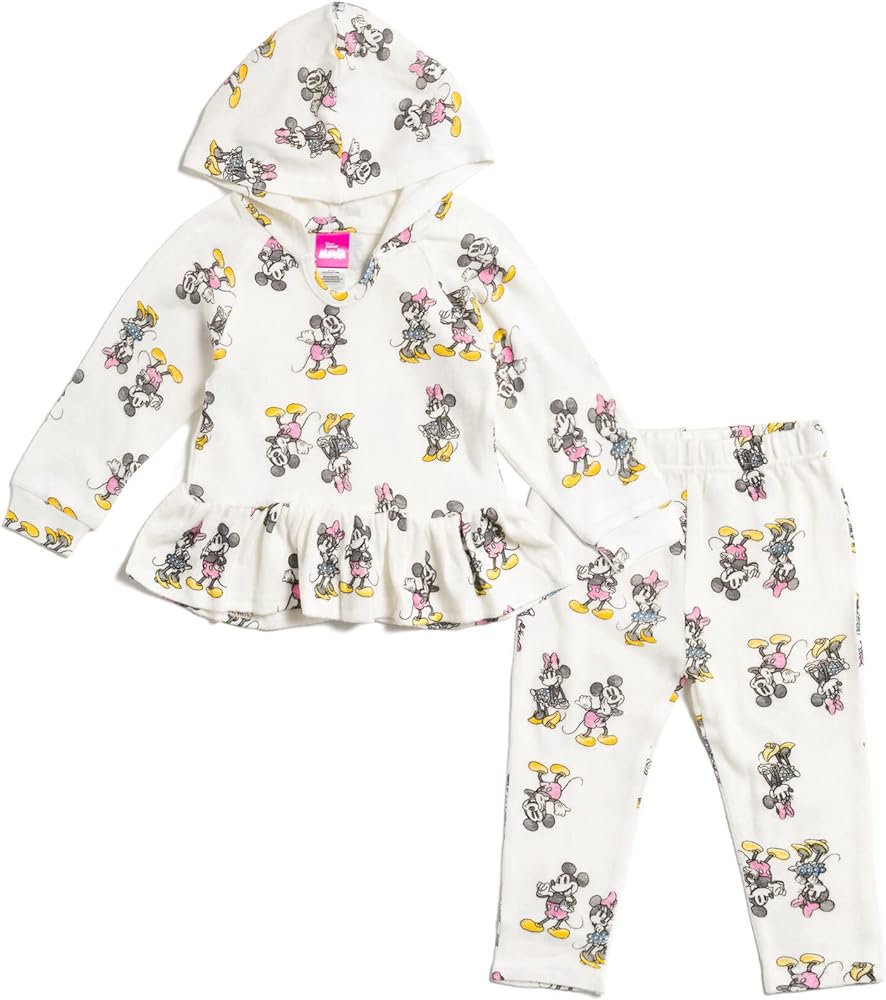 Disney Mickey Mouse Minnie Mouse Girls Pullover Peplum Hoodie Pants Newborn to Toddler