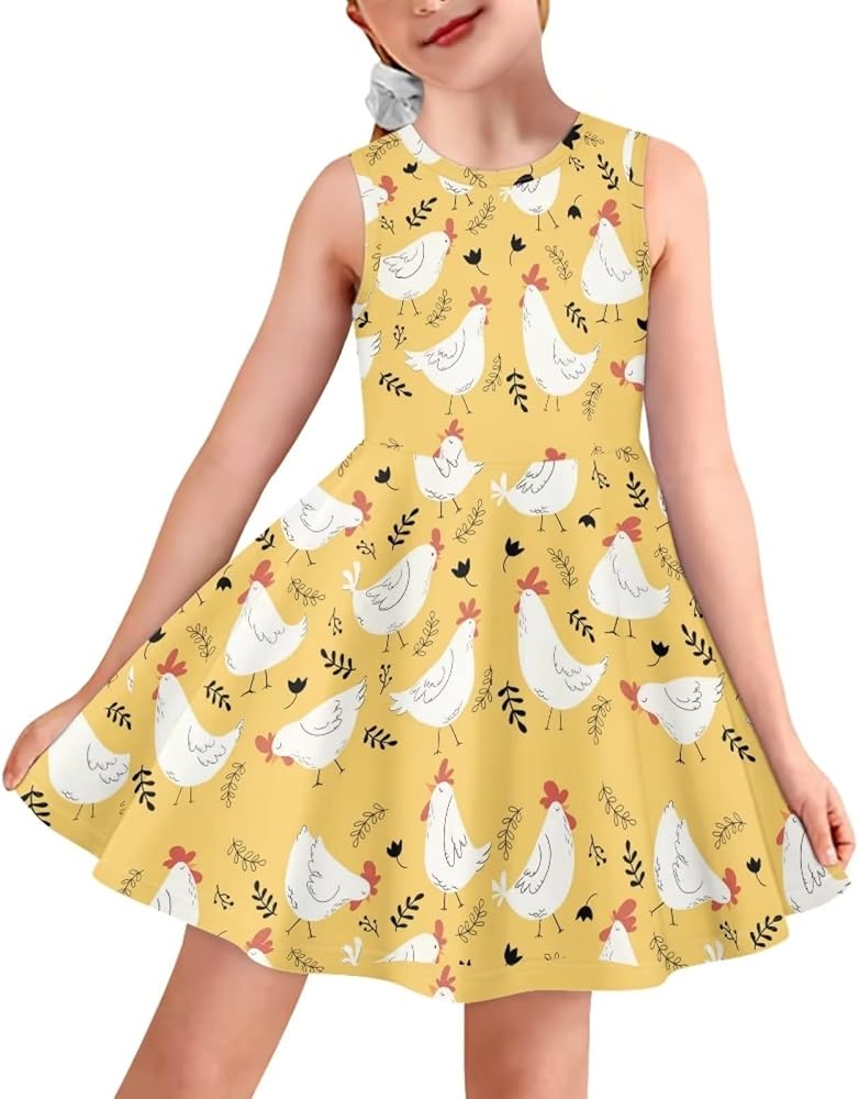 YEXIATODO Sleeveless Dress Casual Sundress for Girls 3-16 Years