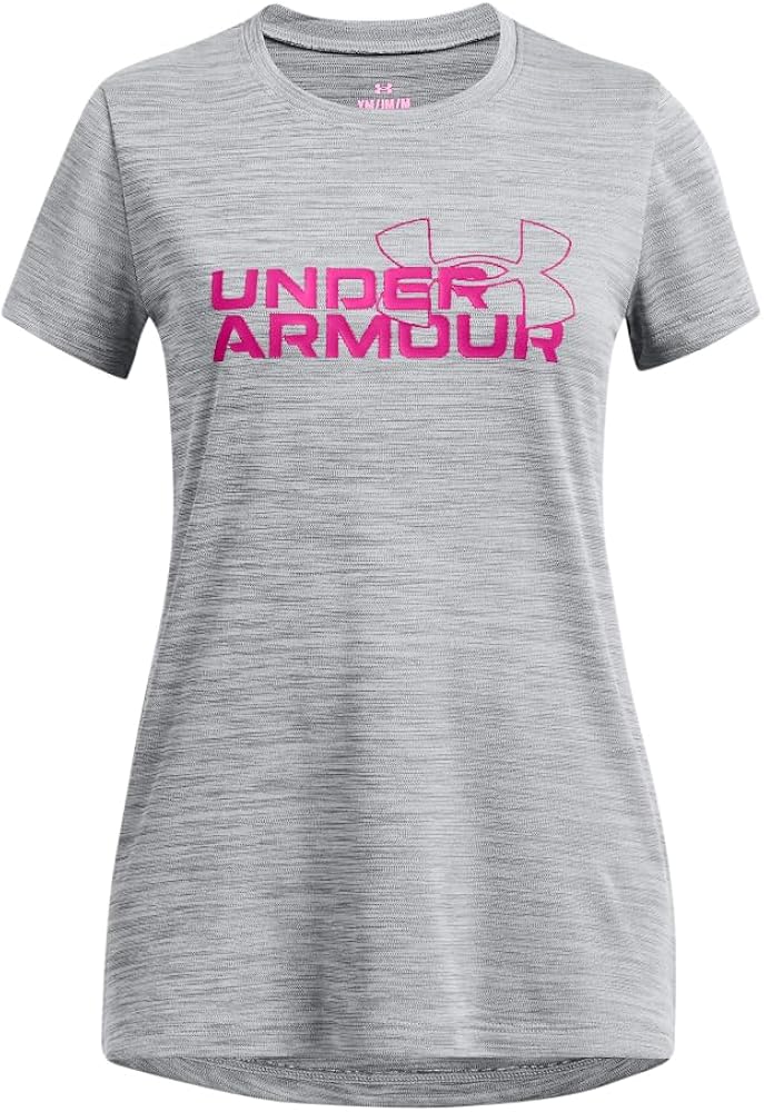 Under Armour Girls' Tech Twist Wordmark Logo Short Sleeve T Shirt