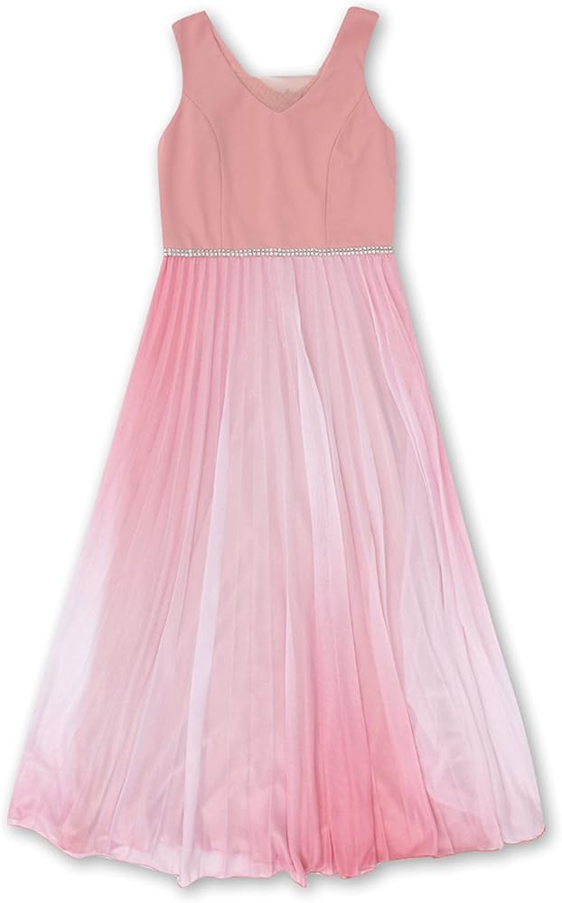 Speechless Girls' Sleeveless Pleated Sheer Dress