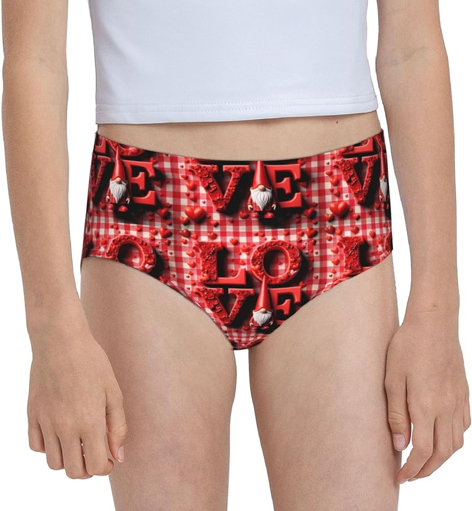 Augenstern Cotton Underwear Red-Love-Valentine-Heart Girls'Briefs Soft Underpants