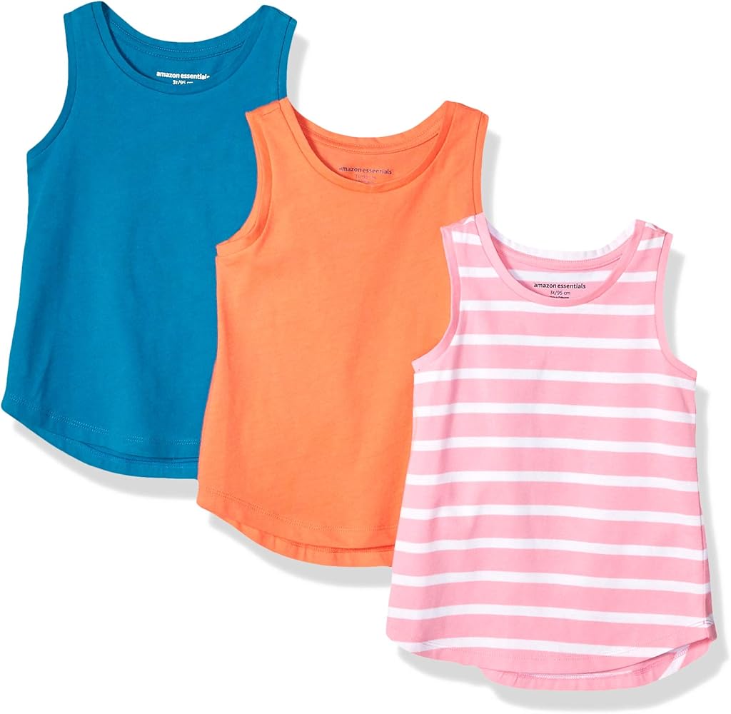 Amazon Essentials Girls and Toddlers' Tank Top, Multipacks