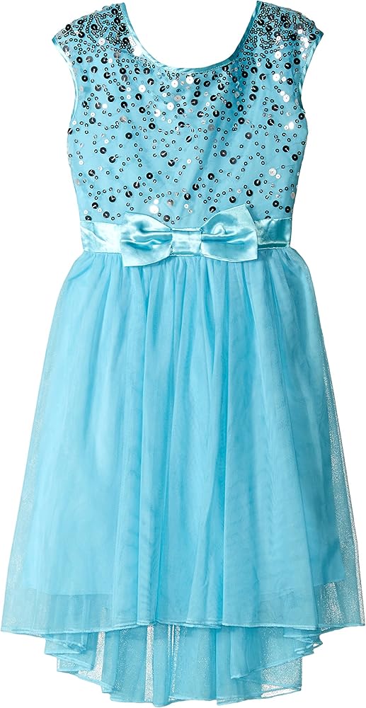 Speechless Big Girls' Sequin To Mesh Dress with Bow