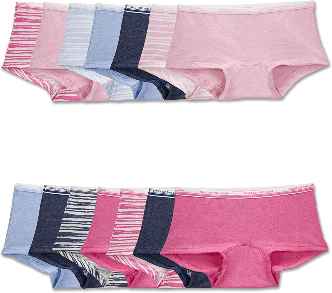 Fruit of the Loom Girls' Cotton Boyshort Underwear