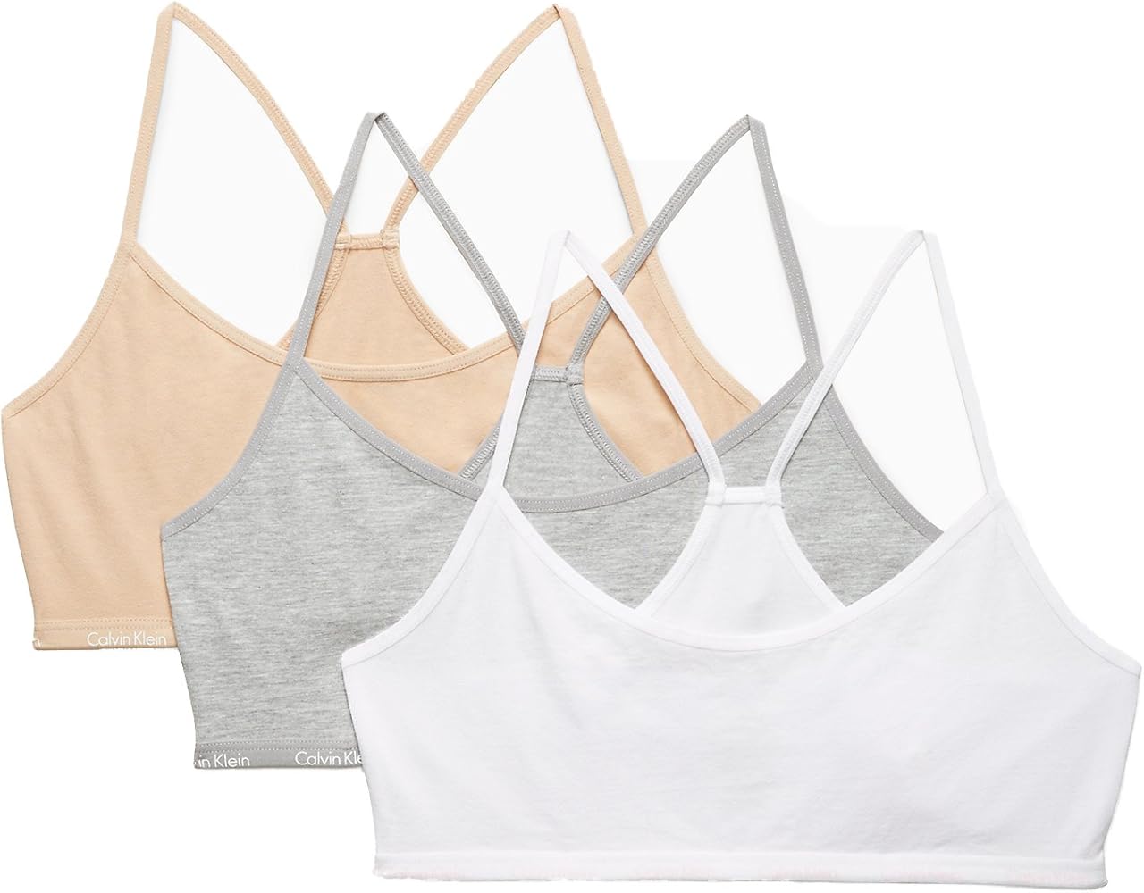 Calvin Klein Girls' 3 Pack Crop Bra