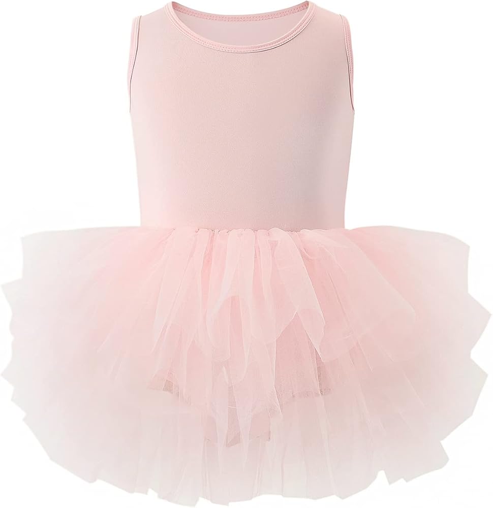 Tutu.kk Girls' Camisole Dance Tutu Leotard with Fluffy 4-Layers Ballet Dress for Ballerina (12 Months - 7 Years)