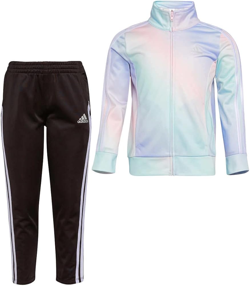 adidas Adidas Girls' Tricot Zip Jacket and Pant Set (Multi/Black, 6)