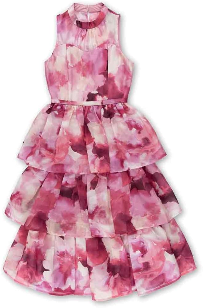 Speechless Girls' Sleeveless Maxi Length Organza Party Dress