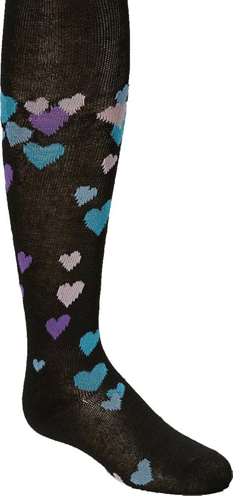 Girl's Black Hearts Tights