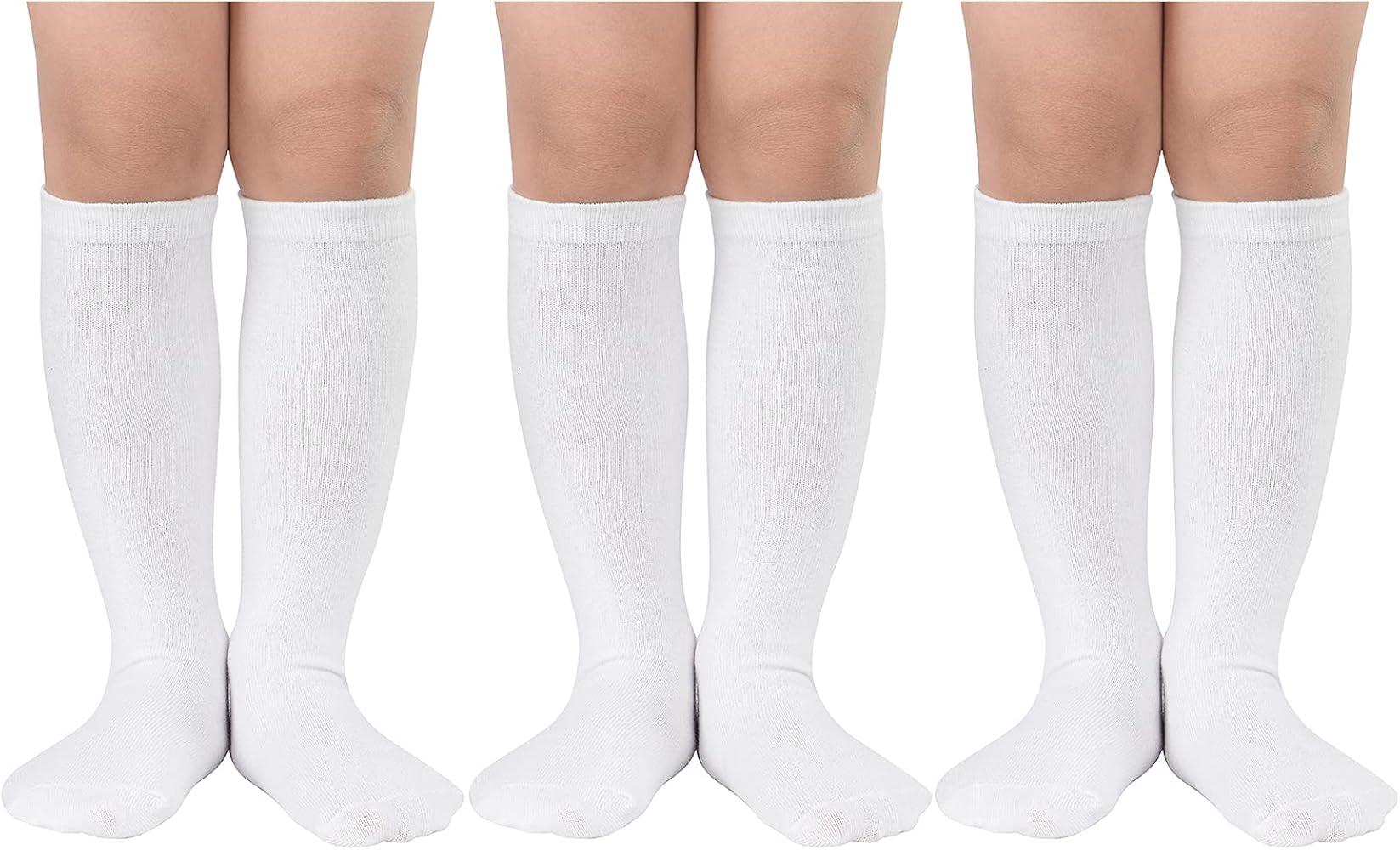 American Trends Kids Toddler Soccer Socks Knee High Tube long Socks Three Stripes Uniform Socks for Boys Girls 1-9 years