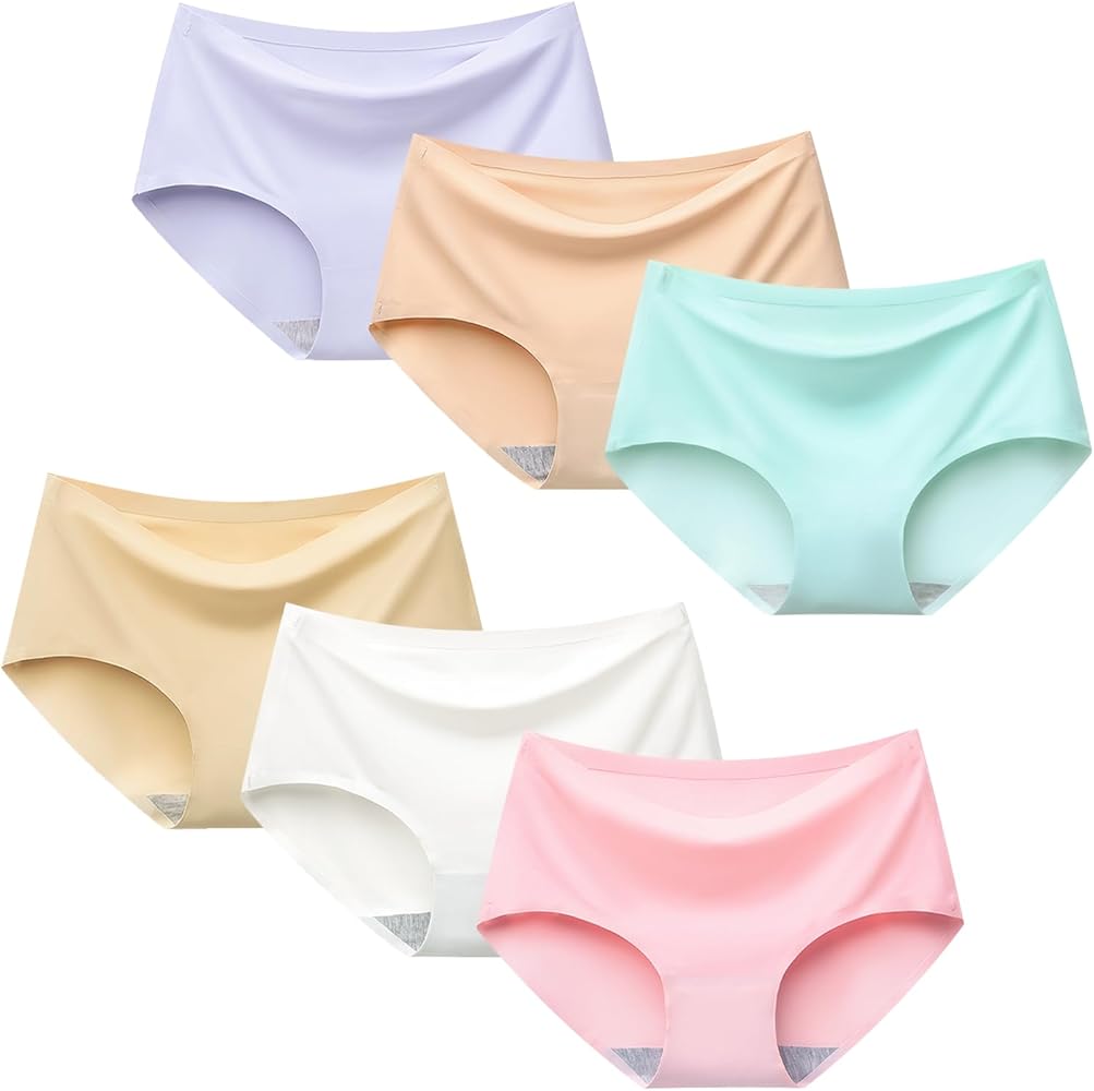 Teen Girls Seamless Underwear No Show Panties Full Coverage Pack of 6