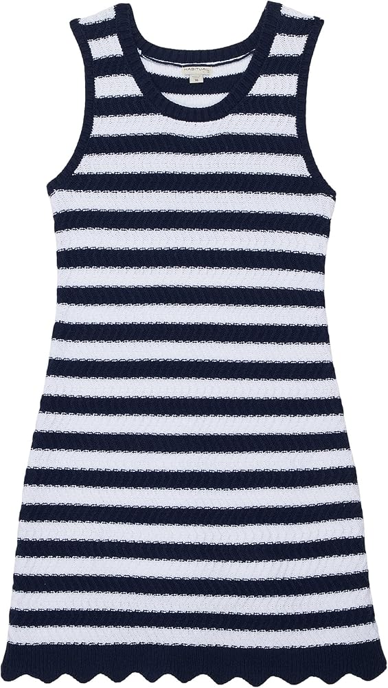 HABITUAL girl Girl's Stripe Crochet Dress (Big Kids)