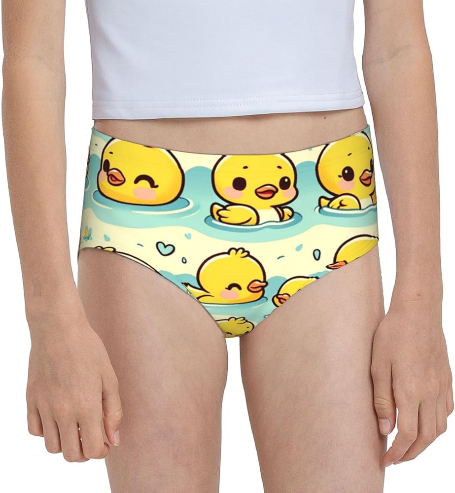 Augenstern Cotton Underwear Kawaii-Duck-Swimming Girls'Briefs Soft Underpants