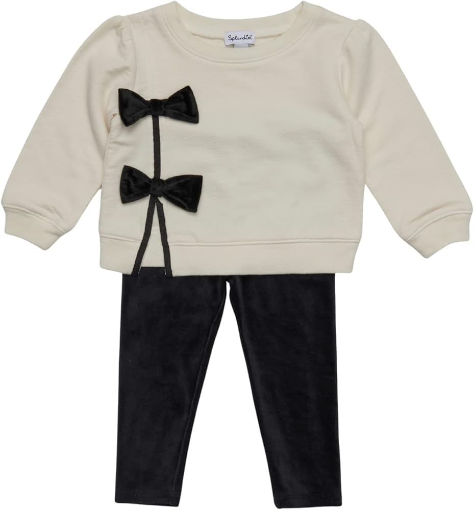 Splendid Baby Girls Long Sleeve, Ribboned, Sweatshirt SetSweater Sets