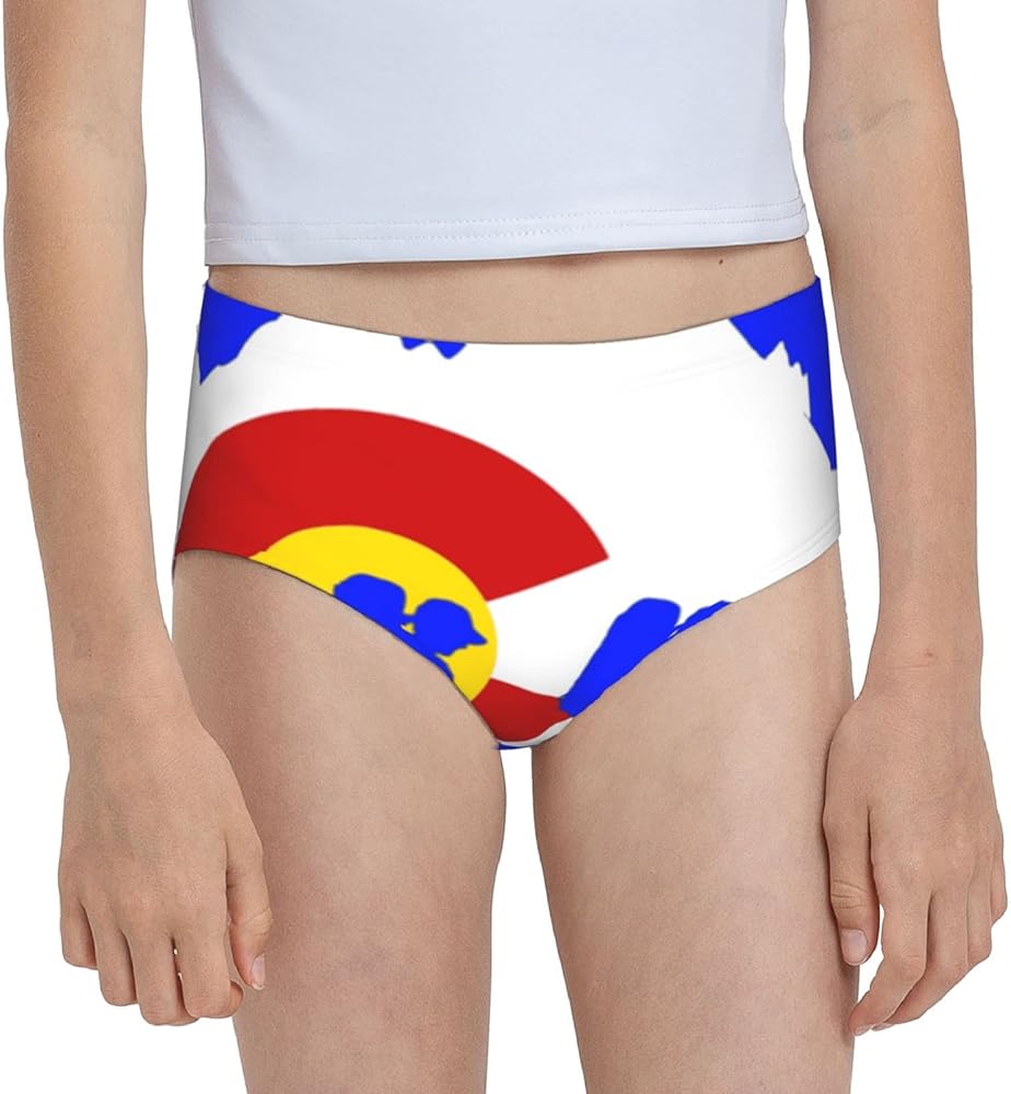 Augenstern Cotton Underwear Colorado State Flag Hiking Girls'Briefs Soft Underpants