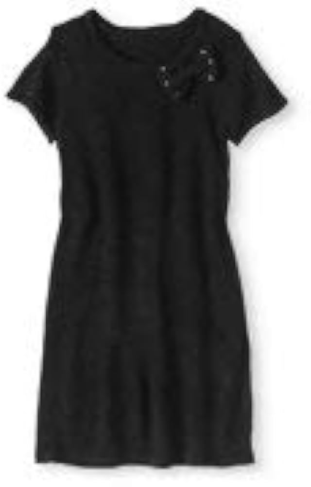 Girl Short Sleeve Bow Sweater Dress (4y) Liliya Collection Black Color