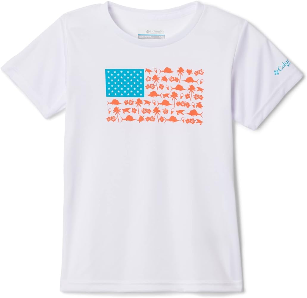 Columbia Girl's Tidal Tee PFG Fish and Friends Flag Short Sleeve