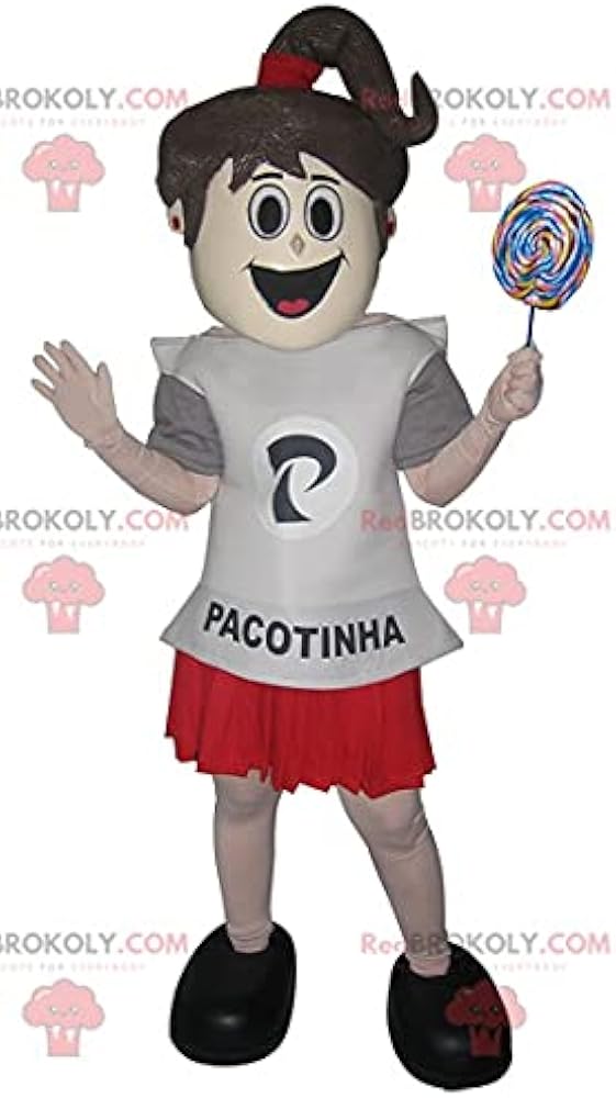 Teenage girl REDBROKOLY Mascot in skirt and t-shirt