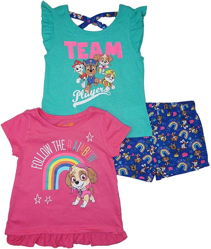 Nickelodeon Paw Patrol Little Girls' Three-Piece Short Set