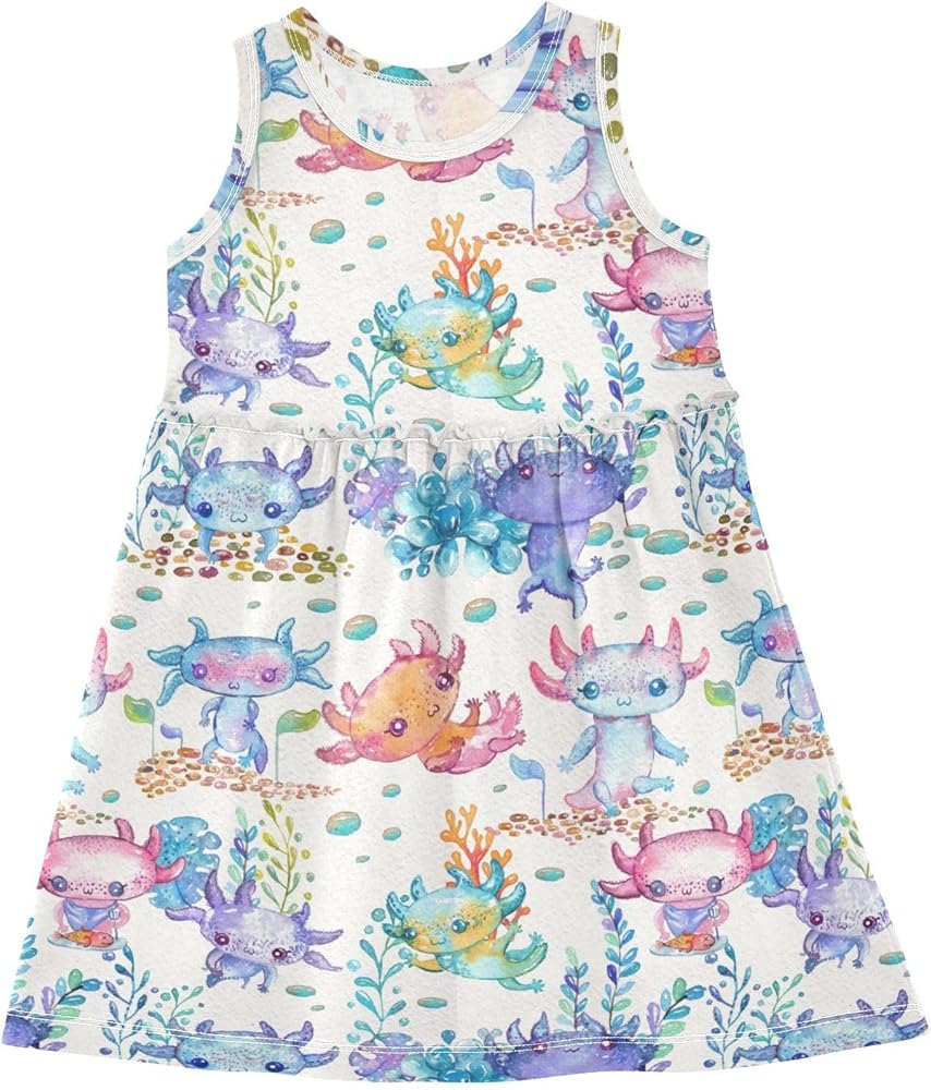 Aflyko Girls Sleeveless Dress Adorable Tank Play Sundress 2T-8T