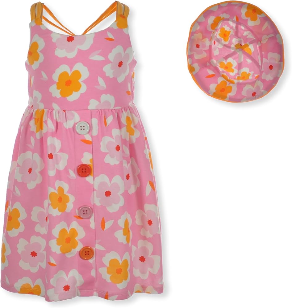 Bonnie Jean Girls' 2-Piece Daisy Dress Hat Set Outfit