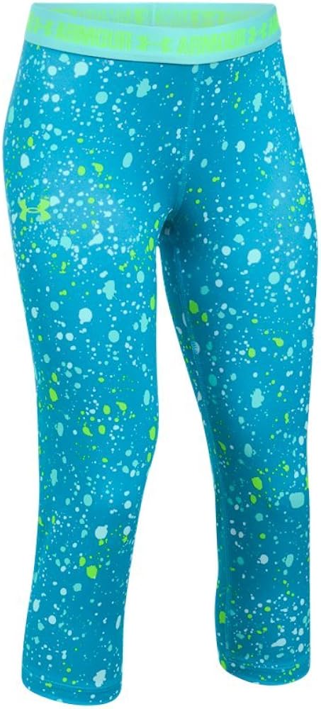 Under Armour Kids Girl's Printed Armour Capris (Big Kids) Blue Shift/Blue Infinity/Quirky Lime Pants