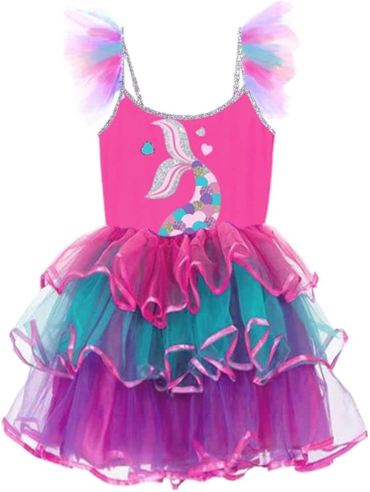 VIKITA Toddler Girls Dresses Sparkling Short Sleeve Girl Dress for Kids 3-8 Years SH4001, 7T