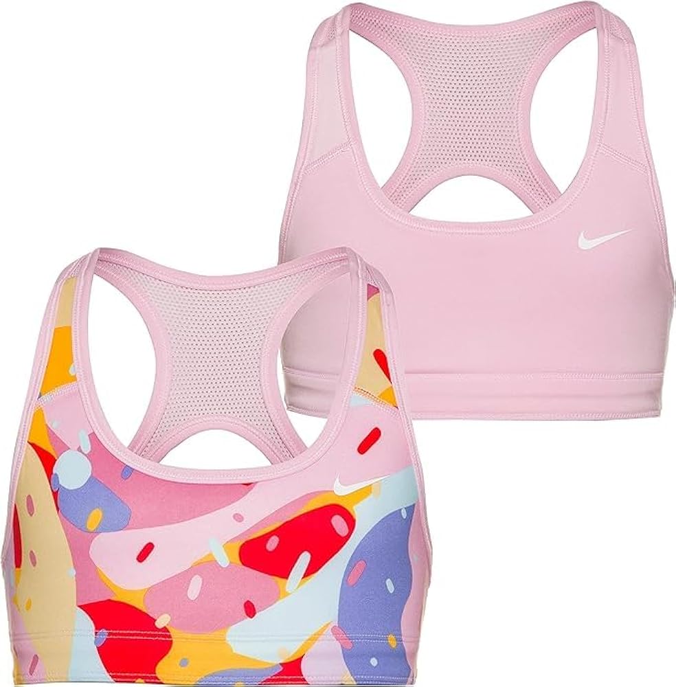 Swoosh Girls Bra Confetti Size X-Small to X-Large Color Pink and Multicolor (as1, Alpha, m, Regular)