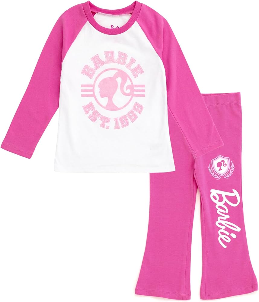 Barbie Girls T-Shirt and Pants Outfit Set Toddler to Big Kid Sizes (2T - 14-16)