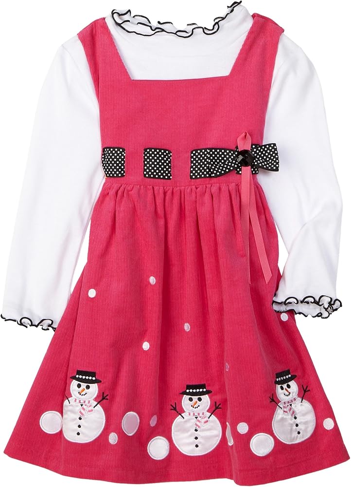 Bonnie Jean Little Girls' Snowman Applique Corduroy Jumper Set