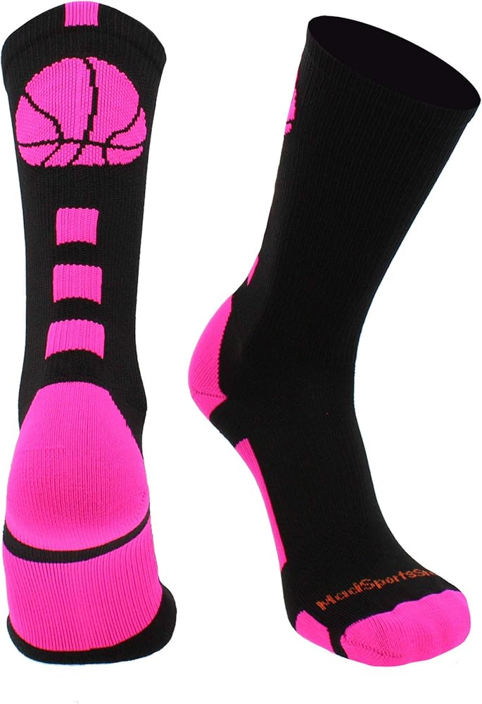 MadSportsStuff Basketball Socks for Boys Girls - Athletic Crew Socks - Youth and Adult Sizes