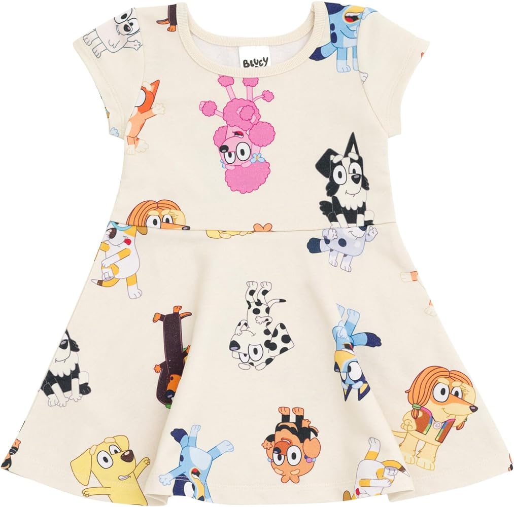 Bluey Character Print Girls Dress Infants to Big Kids