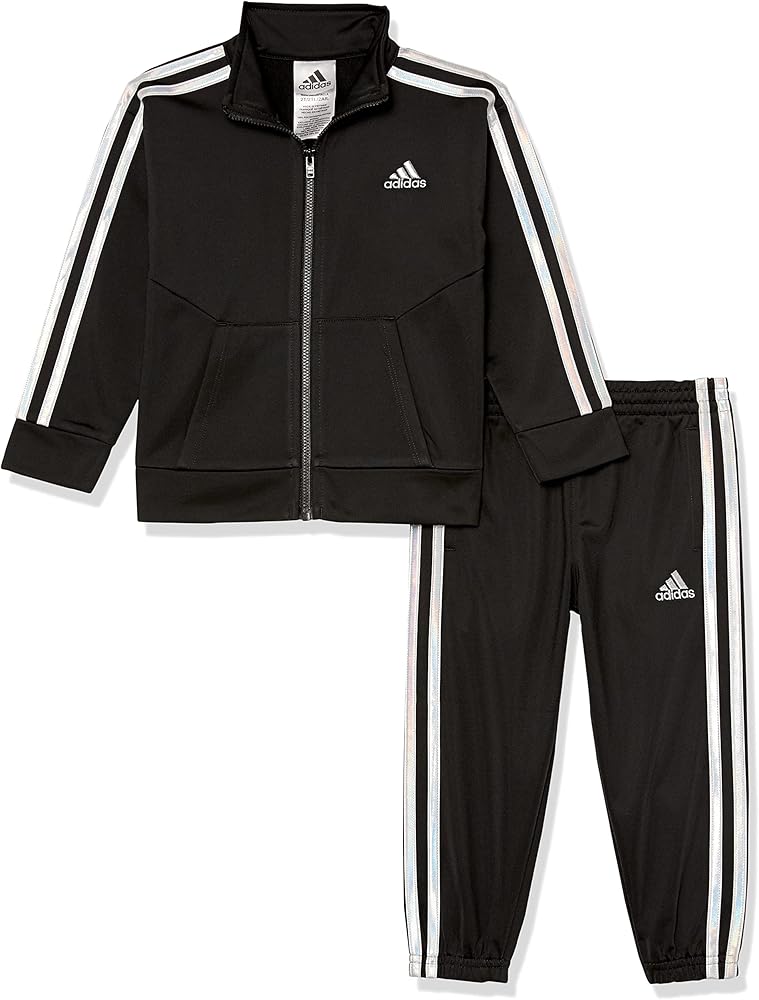 adidas Girls Zip Front Classic Tricot Jacket and Joggers SetZip Front Classic Tricot Jacket and Joggers Set