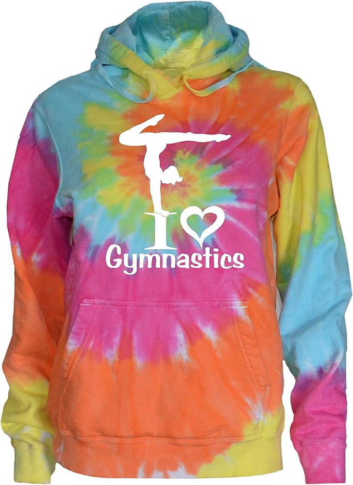 Gymnastics Tie Dye Sweatshirt - I Love Gymnastics Logo