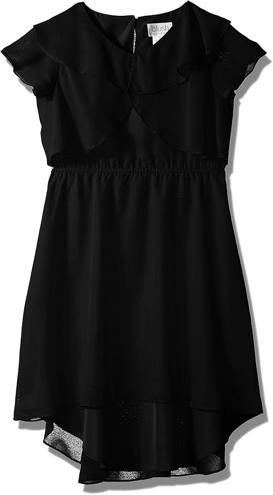 Girls' Big Ruffle Front High-Low Dress