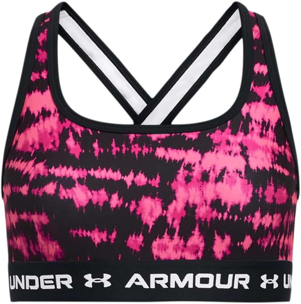 Under Armour Girls' Crossback Printed Mid Sports Bra