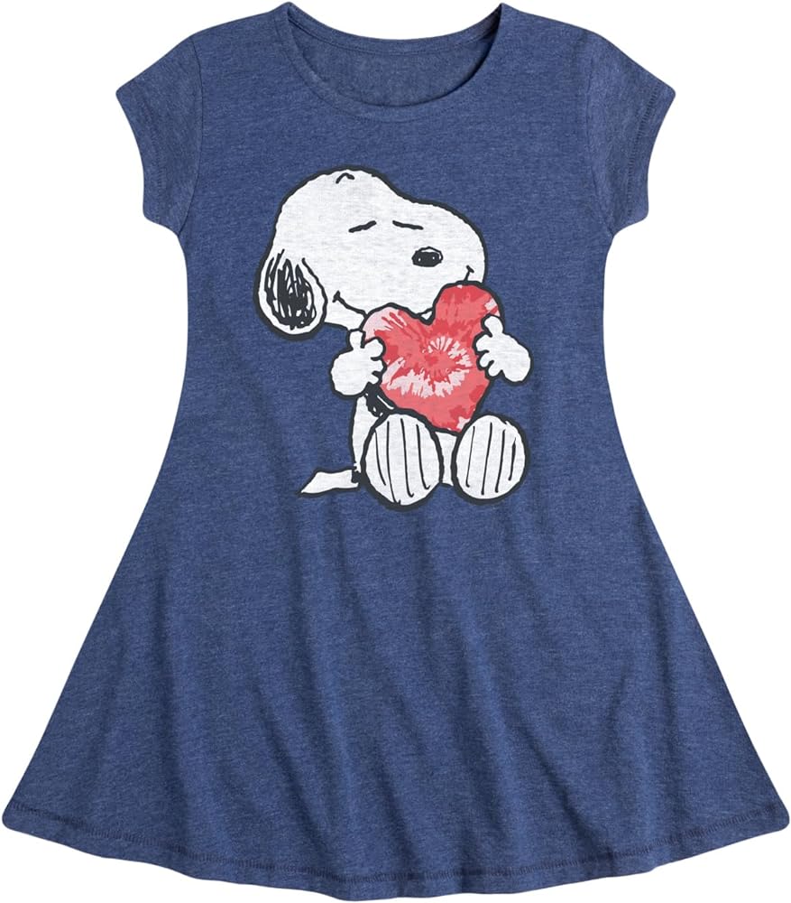 HYBRID APPAREL - Peanuts - Snoopy with Heart - Toddler & Youth Girls Fit & Flare Dress