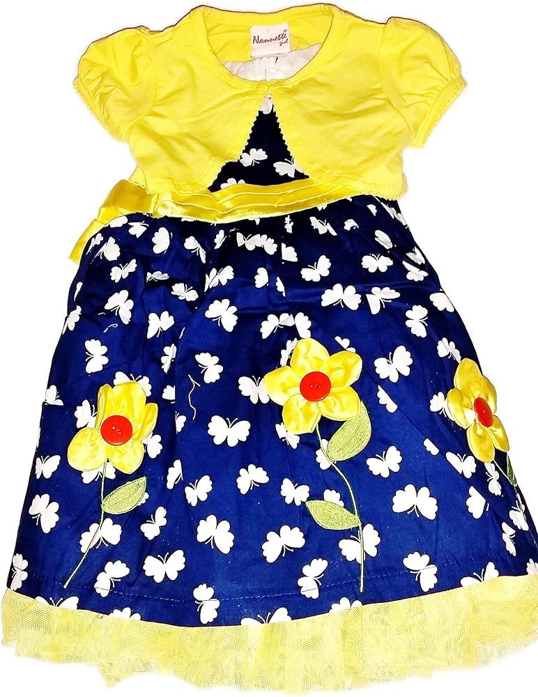 Nannette Girl Butterfly Dress with Flower Applique and Shrug, 2T