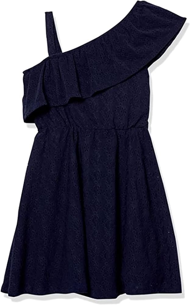 Speechless Girls' Ruffled One Shoulder Fit and Flare Dress