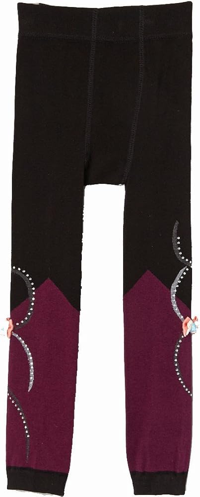 Black & Purple Bow Leggings Girl's