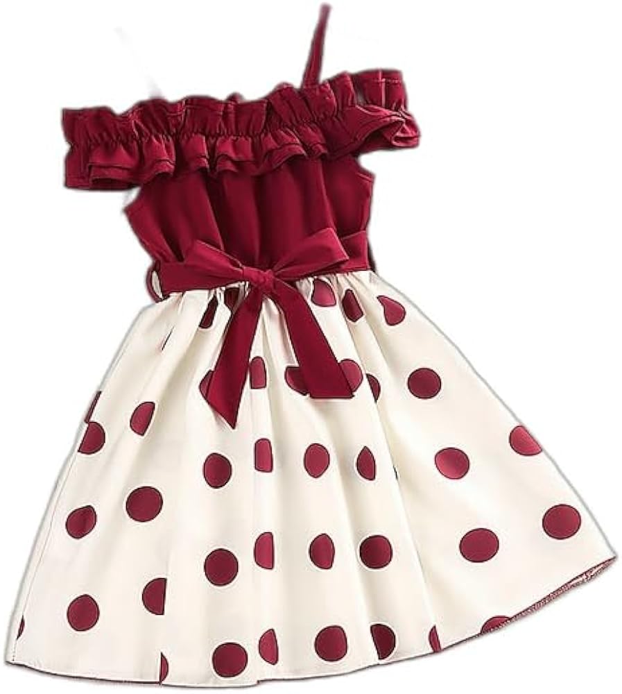 Kids Girls' Dress Polka Dot Sleeveless Outdoor Active Daily Cotton Above Knee Party