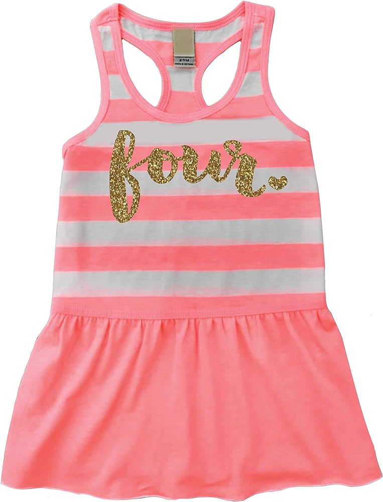 Bump and Beyond Designs Girls Fourth Birthday Dress, Four Summer Dress