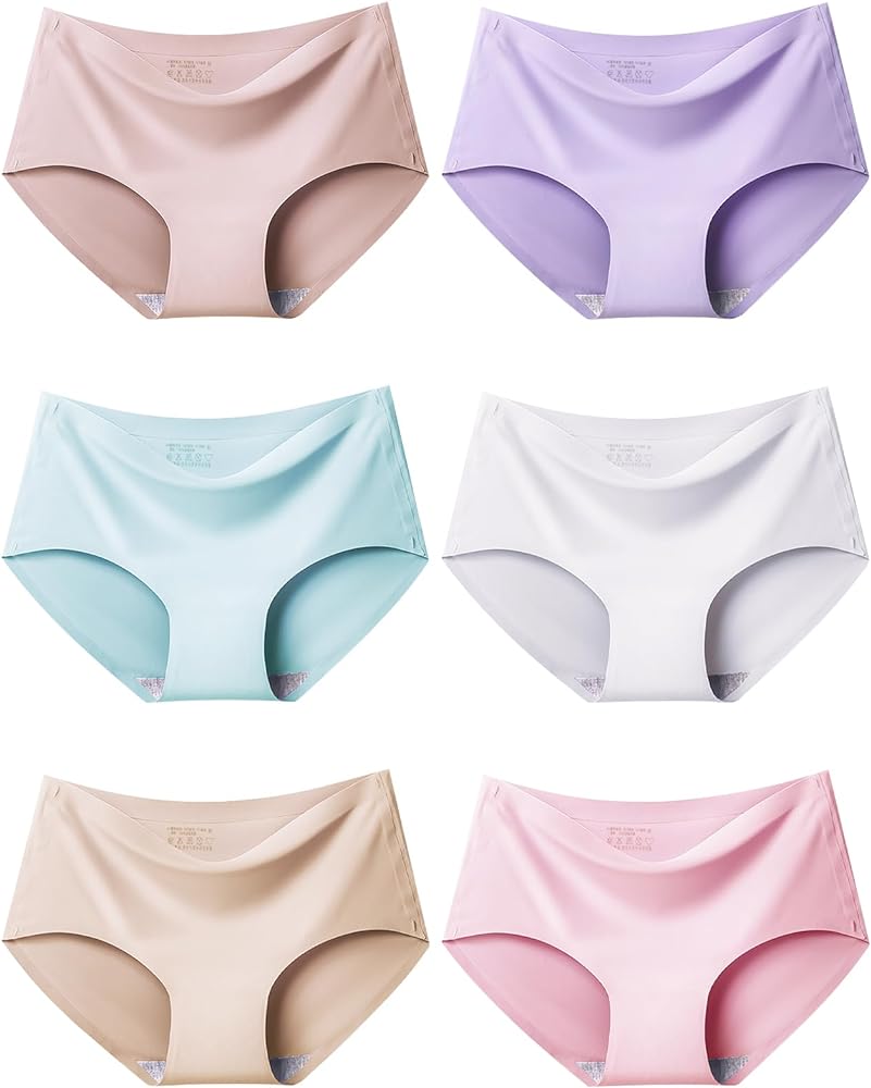 Adorel Girls Underwear Seamless Panties Bikini Tagless Plain Pack of 6 for Teen 8-16 Years