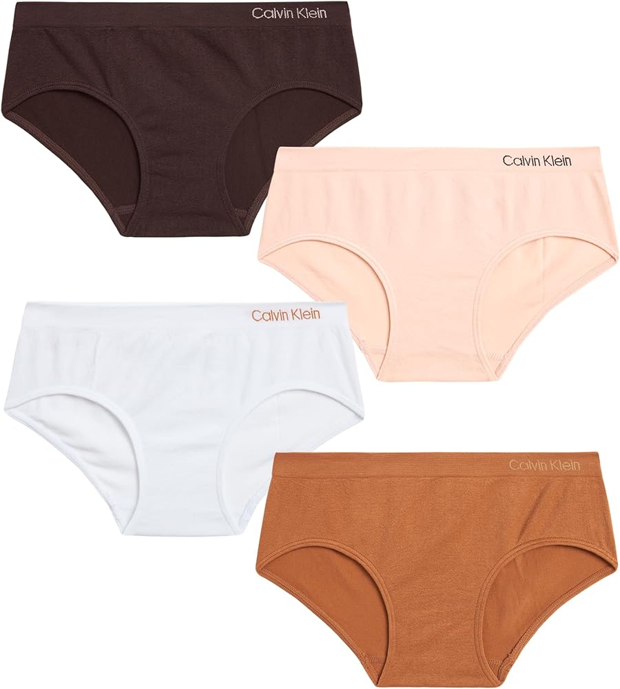 Calvin Klein Girls' Underwear Seamless Hipster Brief (4 Pack)