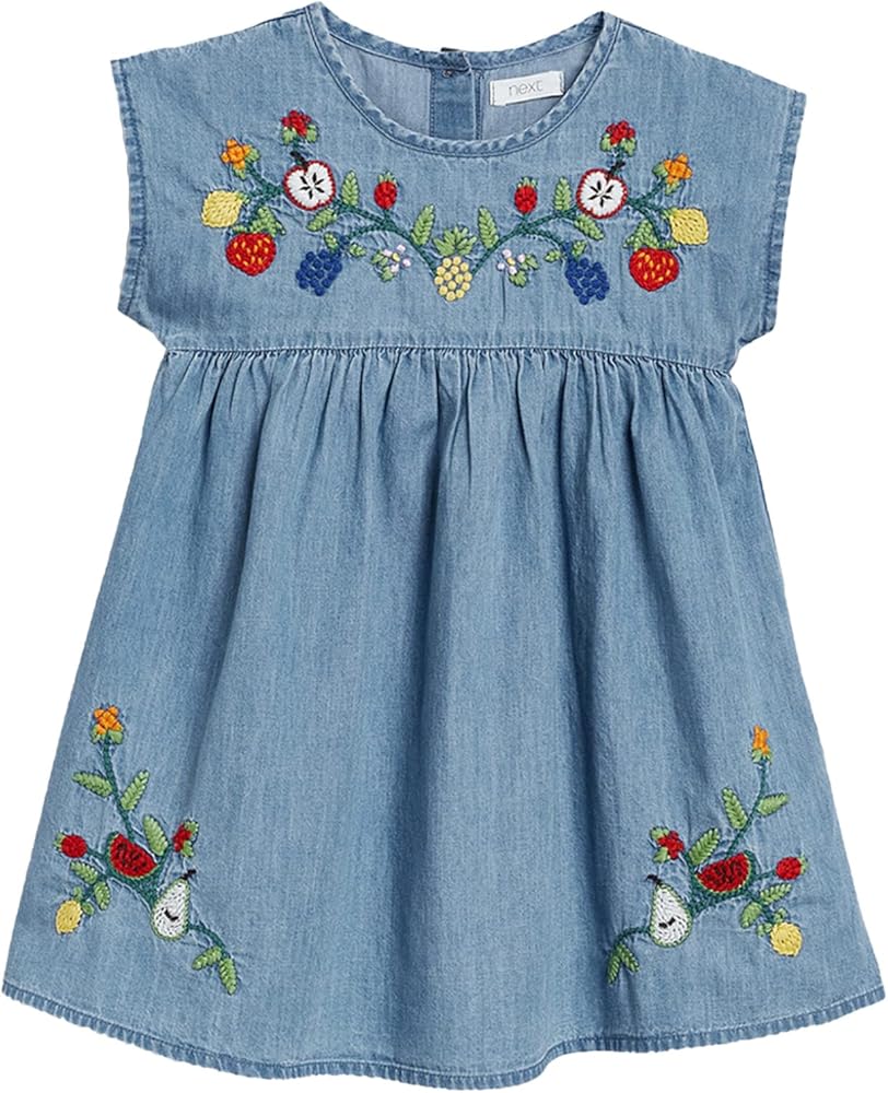 Geeda Toddler Girl Summer Denim Dress Daily Wear Cute Pattern Baby Girl Casuals Dress Short Skirt